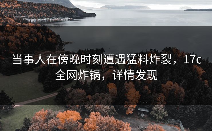 当事人在傍晚时刻遭遇猛料炸裂，17c全网炸锅，详情发现