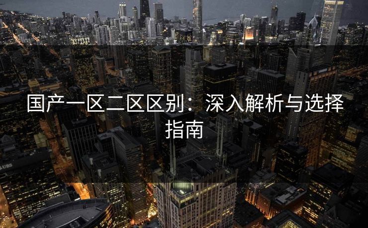 国产一区二区区别：深入解析与选择指南