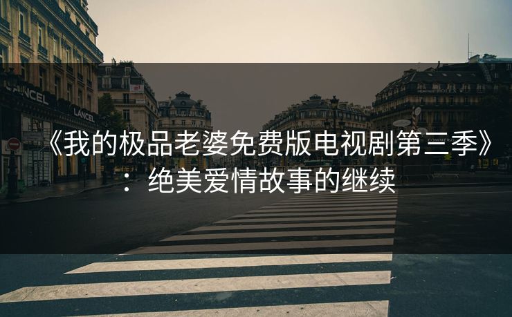 《我的极品老婆免费版电视剧第三季》：绝美爱情故事的继续